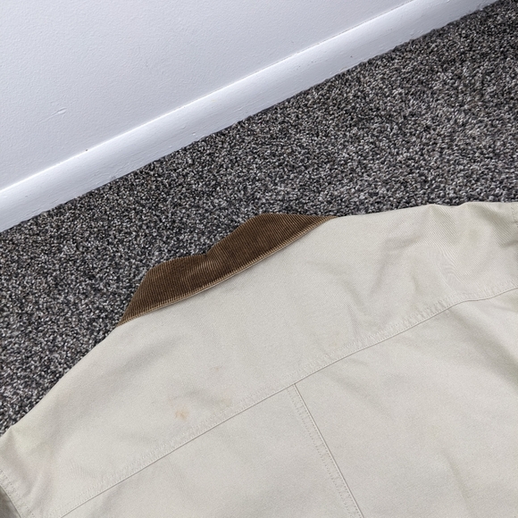 VTG LL Bean Jacket Canvas Chore Barn Corduroy Collar Flannel Lined Mens Large - Picture 9 of 13